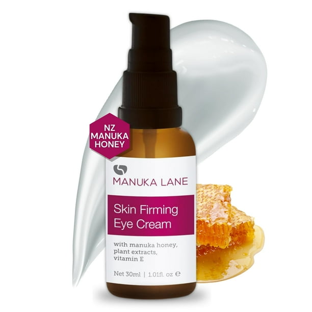 Manuka Lane Crema hidratante natural para ojos con miel de Manuka, eufrasia, vitamina E y lanolina, la defensa más potente de la naturaleza contra las ojeras, bolsas debajo de los ojos, ojeras e hinch