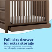 Graco Read-with-Me 4-in-1 Convertible Crib with Drawer and Removable Bookshelves, Hazelnut