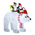thumbnail image 1 of HOMCOM 7ft Christmas Decor w/ Polar Bear and Two Penguins Blow UP Decor, 1 of 10