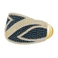 thumbnail image 2 of AFFY 1.00 Cttw Round Cut Blue & White Natural Diamond Cocktail Ring 10K Solid Yellow Gold Ring Size-6.5, 2 of 2