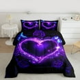 thumbnail image 2 of Castle Fairy Floral Love Heart Queen Comforter Set,Flower Rose Bedding Comforter Set, 2 of 8
