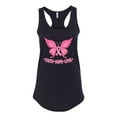 thumbnail image 2 of Wild Bobby, Butterfly Pink Ribbon Faith Hope Love, Breast Cancer Awareness, Women Racerback Tank Top, Black, Small, 2 of 5