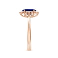 thumbnail image 3 of ANGARA Lab Grown 1.55 Ct Blue Sapphire Halo Engagement Ring for Women in 14K Rose Gold (Size-8x6mm) | September Birthstone, Anniversary, Jewelry Gift for Women | Lab-Grown Blue Sapphire Ring, 3 of 8