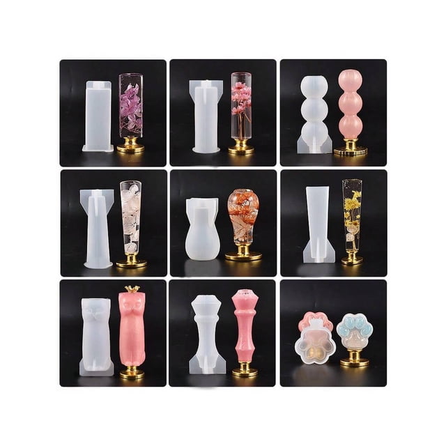 1pc Silicon Mold With Dropper For Diy Stamp Handle, Wax Seal Stamp Head, Envelope Seal And General Tool Hand Grinding