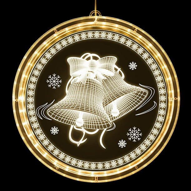 Decoraciones navideñas para ventanas Luces navideñas grandes que funcionan con pilas para ventanas, decoraciones para interiores y exteriores, luces colgantes 3D para pared, pasillo, patio, dormitori JAMW Sencillez