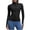 #0357-Black, variant on Women's Buttery Soft Nude Feeling Slim Fit Workout Top Breathable Stretch Athletic Shirt For Training Gym Outdoor