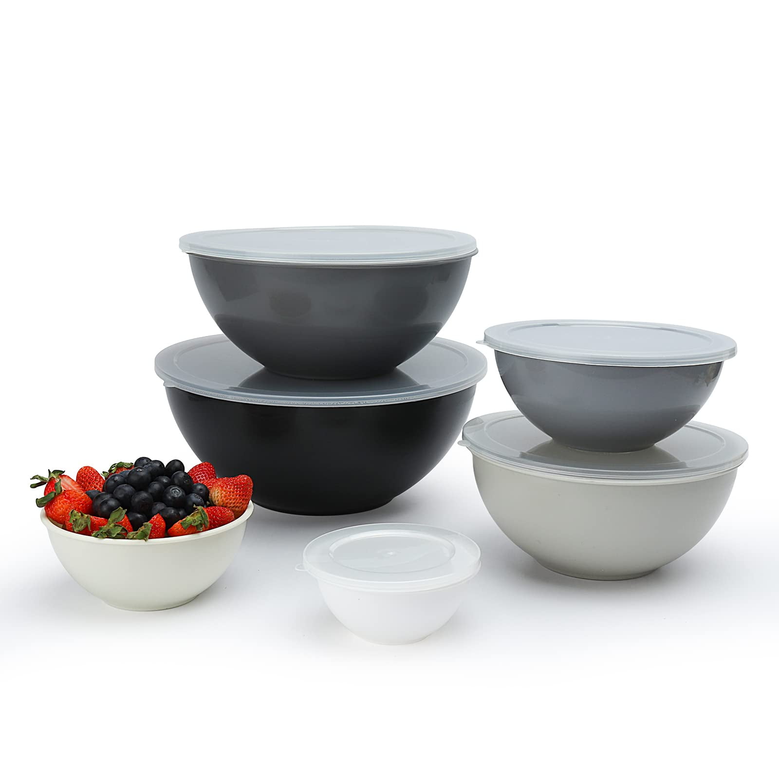 Mixing Bowls Set of 3 Ceramic Bowls with Lid Cow Pattern Ceramic Lunch Bento Boxes/Food Carrier/Food Storage & Organization Container With Lid 