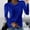 Blue, variant on Clearance Sale! Rigardu Women Casual Fashion Flower Lace Crochet Long Sleeve Casual Neck Slim Fit Hollow Out Shirt Top Blouse Pink L