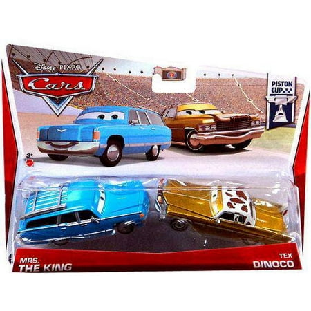 Disney Cars Series 3 Mrs. The King & Tex Dinoco Diecast Car, 2 Pack