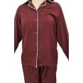 thumbnail image 4 of Bimba Button-Down Shirt With Elastic Waist Pajama Pants 2 Pcs Full Sleeve Night Wear Set, 4 of 8