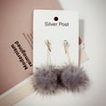 thumbnail image 2 of Pom Pompon Boucles d'Oreilles Mode Strass Boucles d'Oreilles Goutte Moelleuses Boucles d'Oreilles Pendentifs, 2 of 10