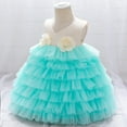 thumbnail image 6 of Fesfesfes Kids Girls Ruffled Princess Dress Infant Toddler Girls Bridesmaid Pageant Gown Birthday Party Dress Spring Saving, 6 of 9