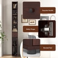 thumbnail image 6 of Gymax Tall Slim Bathroom Storage Cabinet Linen Tower w/Drawer Adjustable Shelves Brown, 6 of 10