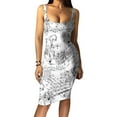 thumbnail image 1 of LOVZFMLL Robes Femmes Décontractées Amples Imprimées Robe Débardeur Plage Col en V Poche Sans Manches Tailleur Robes, 1 of 4