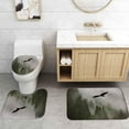 thumbnail image 5 of 4PCS/Set Majestic Bald Eagle Shower Curtain, Pine Tree Foggy Woodland Wilderness Animal Wildlife Misty Forest Bathroom Decor, Non-slip Bath Rugs Toilet Mat, Eagles Gifts for Men, Flying Eagle, 5 of 7