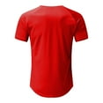 thumbnail image 3 of Prolriy Athletic Workout Shirts for Men O Shirts Summer Patchwork Casual Raglan T Neck Sports Men Sleeve Men T Shirts Mens Shirts Red XXL, 3 of 5