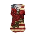 thumbnail image 5 of Uootdi Womens 4th Of July Tops USA Flag Flower Pattern Sleeveless Tank Top Ring Detail Relaxed Fit Comfy Streetwear Tops Patriotic Festival Wear Gift, 5 of 6