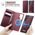 thumbnail image 3 of Magnetic 2 in 1 Detachable Wallet Case for Samsung Galaxy S22 Ultra with Card Holder Women Men, Retro PU Leather【RFID Blocking】Kickstand Shockproof Cover, 3 of 13