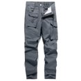 thumbnail image 1 of Snorda Men's Casual Wearproof Springy Pants Stretch Cargo Multi-pocket Sweatpants, 1 of 3