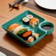 thumbnail image 4 of Bandeja para dumplings de estilo japonés con compartimento para vinagre y hueco para salsa | Plato dividido para mojar sushi, gyozas, snacks y aperitivos, 4 of 5