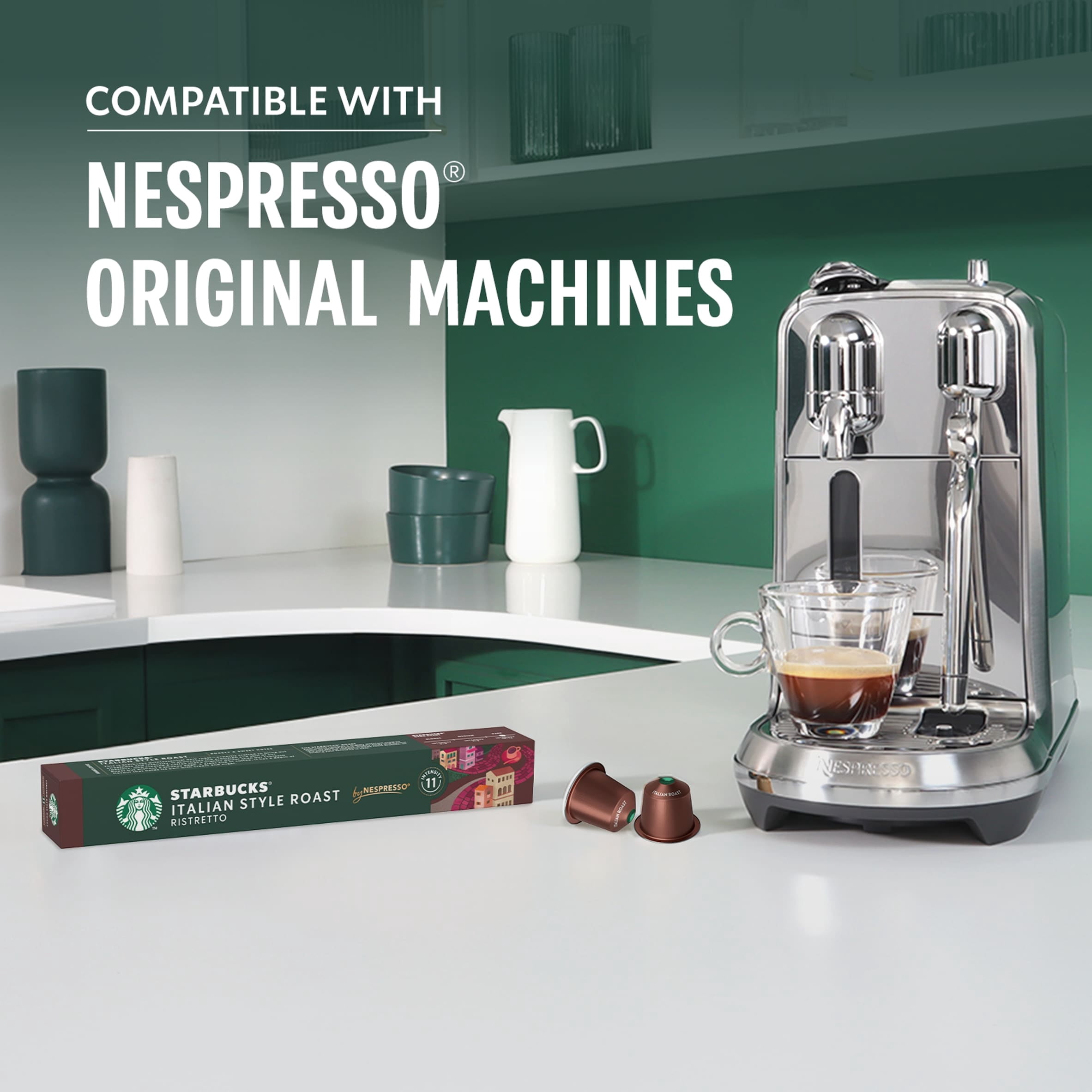 Starbucks by Nespresso Italian Style Roast 10 Coffee Pods 56g, Imported from Britain