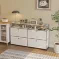 thumbnail image 2 of Armario de almacenamiento moderno USM Haller, aparador con borde de acero inoxidable, mueble de almacenamiento para TV, armario de cubo ins, conjunto Medieval, 2 of 4