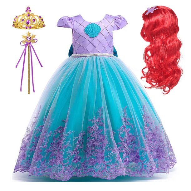 Disney-disfraz de princesa Sirenita Ariel Bowl, vestido de carnaval bordado de lujo, Halloween ix, vestido educativo para niños zhangmengya unisex