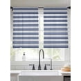 thumbnail image 2 of Navy Blue Striped Sheer Curtains 45 Inch Length 2 Panels Set for Living Room/Bedroom, Farmhouse Striped Geometric Art Semi Curtain Sheers Drapes Rod Pocket Curtains Window Treatment Set 52''x45''x2, 2 of 7