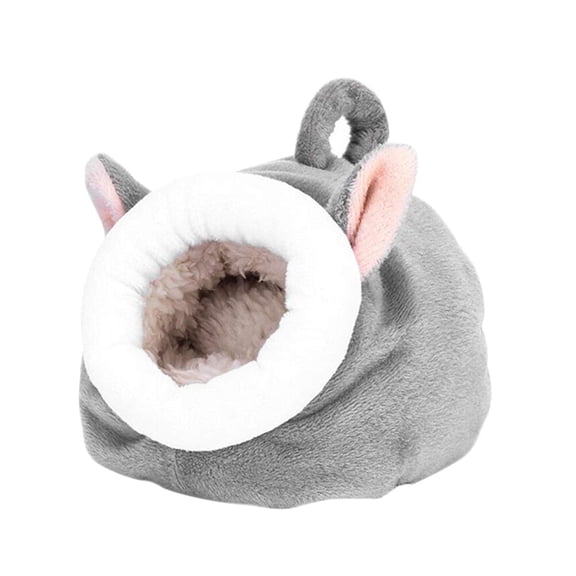 NICERIO Grey Comfortable Plush Pet Nest Warm Bed for Small Animals Hamster Hedgehog
