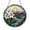 Acrylic 3.5 Inch, variant on Fantasy Lily Flower Stained Glass Style Suncatcher For Window Hanging, Imaginary Mountain Lake Scene Art Decor With Golden Sunlight, Aesthetic Room Ornament, Decorative Present For Artwork Lovers