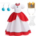 thumbnail image 1 of Vestidos de princesa de melocotón para niñas, disfraz de fantasía con manga de burbuja, trajes de Cosplay para fiesta de Halloween, ropa para niños de 2 a 10 años Fivean unisex, 1 of 2