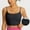 Black, variant on Womens Camisole Top with Built in Pads, Women's Strappy Stretch Sports Bra, Fitness Crop Tops for Teen Girl,White,Size L