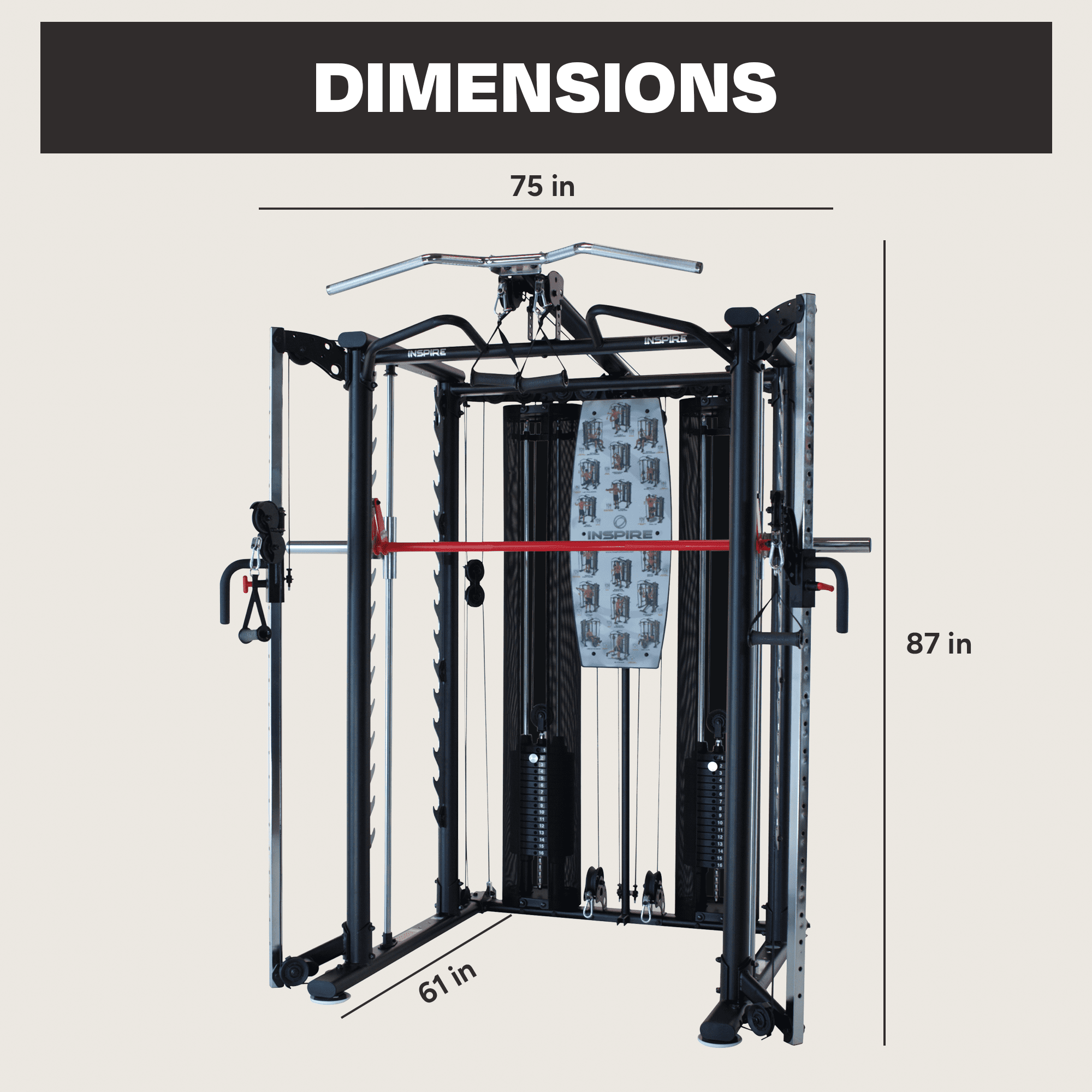 Inspire Fitness SCS Smith Machine Cage System Gym Walmart