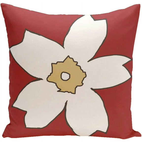 Simply Daisy 16" X 16" Polyester Outdoor Pillow, Red