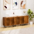 thumbnail image 7 of Modern TV Stand, 78.7" Storage Cabinet with 5 DIY Doors and Adjustable Shelf, Sideboard Coffee Bar Cabinet with Solid Wood Feet for Kitchen,Dining Room,Living,Brown, 7 of 7