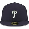 thumbnail image 2 of Men's New Era Navy Philadelphia Phillies White Logo 59FIFTY Fitted Hat, 2 of 5