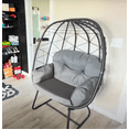 thumbnail image 5 of Uforic Gray Egg Chair with Stand & Cushioned Seat for Indoor & Outdoor Use, 5 of 6