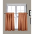 thumbnail image 2 of Aiking Home Rod Pocket Faux Linen Textured Semi-Sheer 36 inch Cafe Curtains / Tier Panels for Small Window (Set of 2, 28"x36" Each Panel, Mandarin), 2 of 4