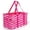 Chevron Pink, variant on Extra Large Utility Tote Bag - Oversized Collapsible Reusable Wire Frame Rectangular Canvas Basket with Two Exterior Pockets - Chevron Navy