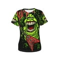 thumbnail image 5 of Ghostbusters Slimer Green Women's T Shirts Round Neck Short-Sleeve Soft T-Shirt Summer Casual Tee Tops 3D Printing Tee Shirt, 5 of 6