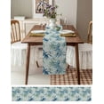 thumbnail image 6 of Hokiten Table Runners 70 Inches Long Dress Scarves, Green Blue Botanical Farmhouse Coffee/Dining/Kitchen Table Decor, Holiday Table Runner, Summer Leaf Watercolor 13x70 Inch, 6 of 7
