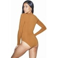 thumbnail image 3 of American Apparel Women's Cotton Spandex Long Sleeve Cross V Bodysuit, Nude 5, Medium, 3 of 6