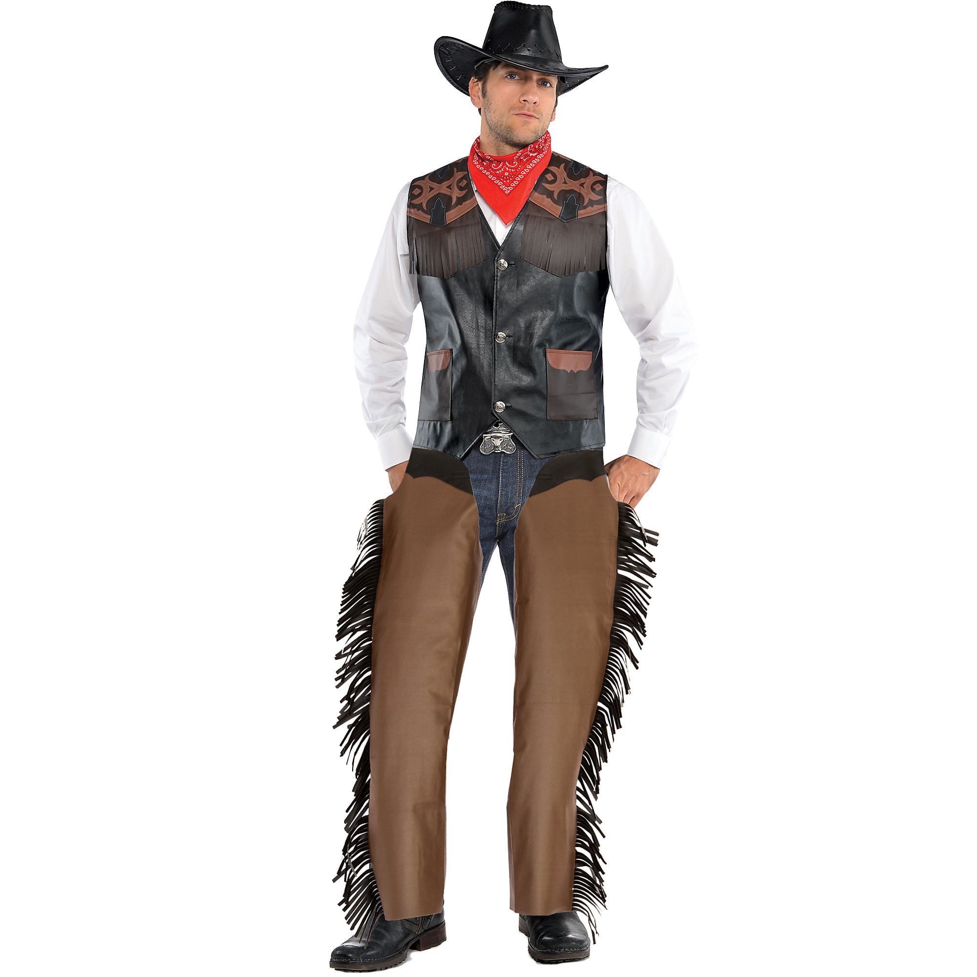 AMSCAN Cowboy Chaps Halloween Costume Accessories for Men, Standard - Walma...
