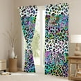 thumbnail image 3 of jejeloiu Leopard Print Curtains Pack of 2 (42x84 Each),Abstract Cheetah Pattern Curtains Blackout,Colorful Aesthetic Bedroom Curtains For Men Women,Breathable Home Decor, 3 of 6