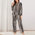 thumbnail image 2 of Balery Wooden Texture Conjunto de Pijama con Estampado para Mujer, Conjunto de Dos Piezas con Manga Larga, Ropa de Dormir Suave con Bolsillos, Pijamas Cómodos-XX-Large, 2 of 7