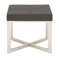 thumbnail image 2 of Benzara 59657 19 x 16 x 20 in. Amazing Stainless Steel Grey Leather Stool, 2 of 4