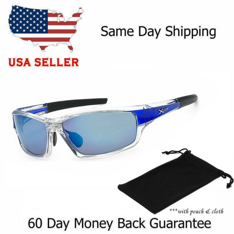 Mens Wrap Around Sunglasses Fashion Designer Rectangular Shades Sport Golf