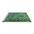 thumbnail image 2 of Ahgly Company Machine Washable Indoor Square Persian Turquoise Blue Traditional Area Rugs, 7' Square, 2 of 4