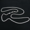 thumbnail image 3 of K-KED Solid 925 Sterling Silver Chain Men Lucky 3mm&nbsp;Wheat Necklace 15-16g/19.6inch, 3 of 5