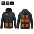 thumbnail image 2 of Unisex Heated Jacket 9 Heat Zones Fast Warm Up One Usb Smart Heating Puffer Jacket Zip Up Long Sleeve Hooded Jacket Lightweight Winter Outdoor Heated Jacket Women, 2 of 3